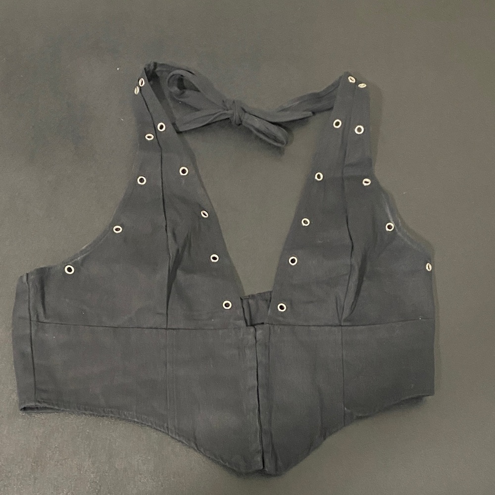 Women’s Y2K Sexy Halter Top Crop Top Deep V Neck